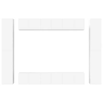 vidaXL 10 Piece TV Cabinet Set White Engineered Wood