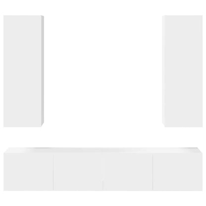 vidaXL 4 Piece TV Cabinet Set White Engineered Wood