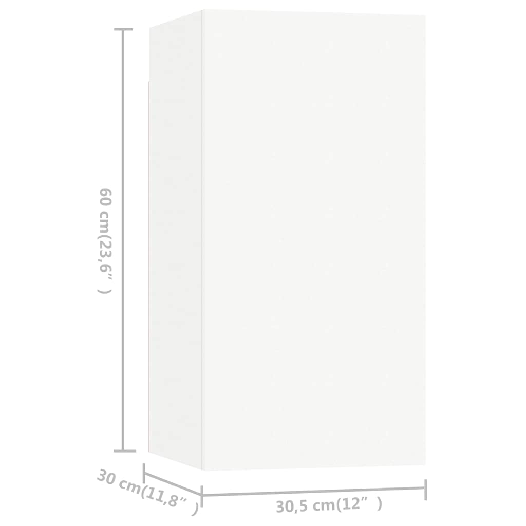 vidaXL 8 Piece TV Cabinet Set White Engineered Wood
