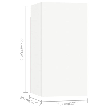 vidaXL 8 Piece TV Cabinet Set White Engineered Wood