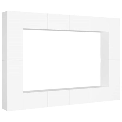 vidaXL 8 Piece TV Cabinet Set White Engineered Wood