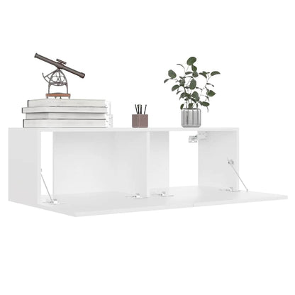 vidaXL 8 Piece TV Cabinet Set White Engineered Wood