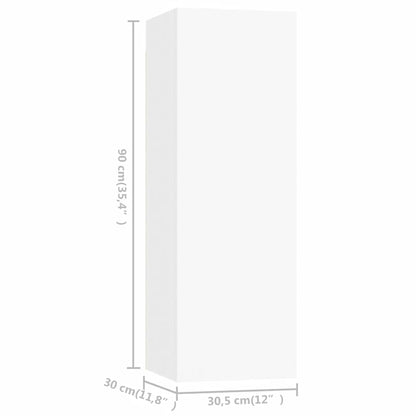vidaXL 8 Piece TV Cabinet Set White Engineered Wood