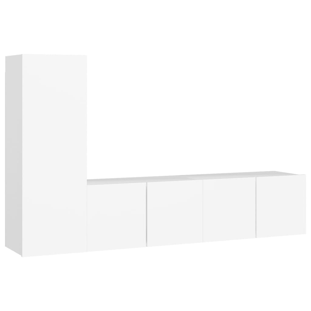 vidaXL 3 Piece TV Cabinet Set White Engineered Wood