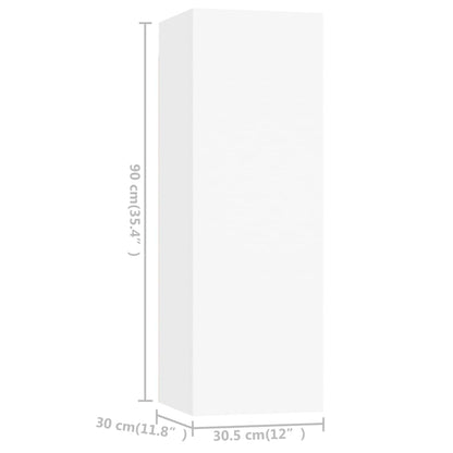 vidaXL 3 Piece TV Cabinet Set White Engineered Wood