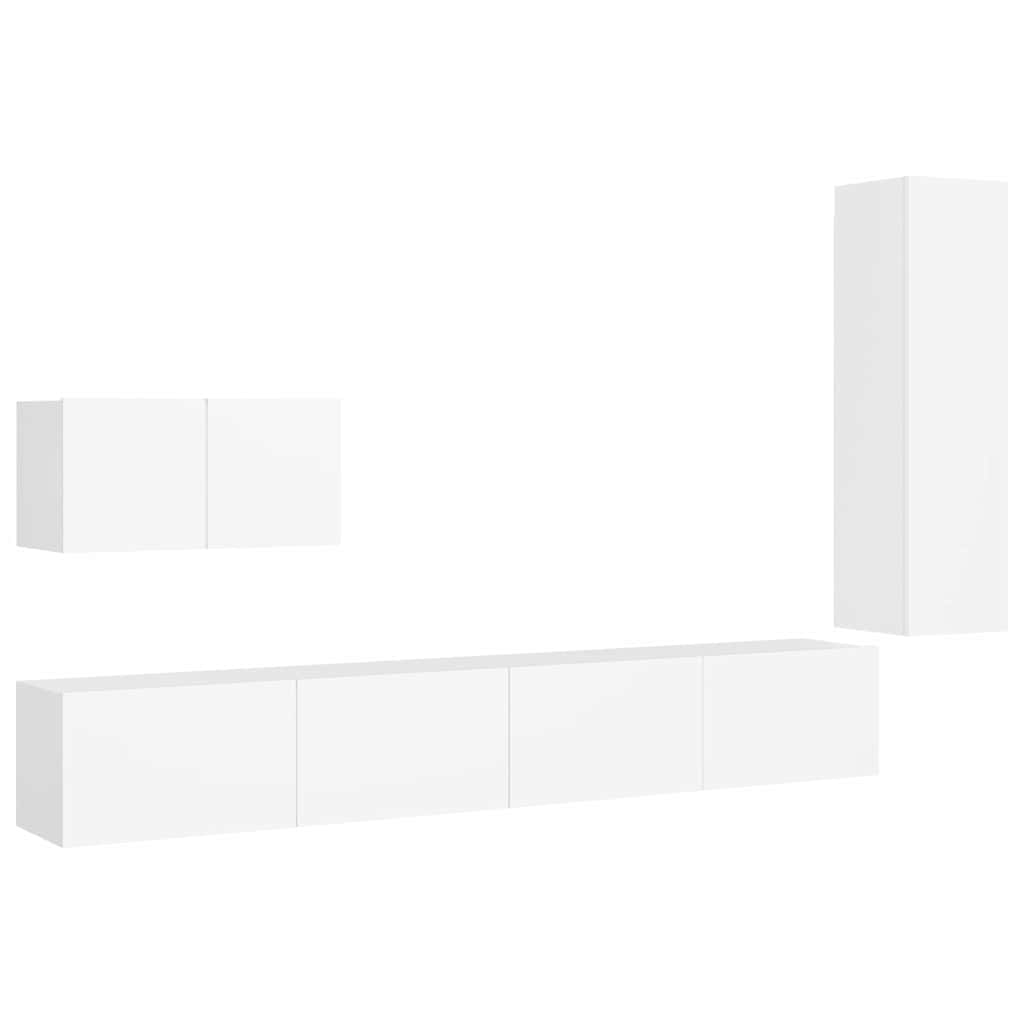 vidaXL TV Cabinet Set | White | Engineered wood | TV Cabinet Set | Rectangular