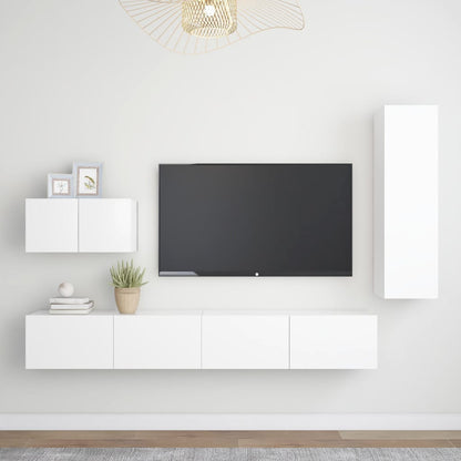 vidaXL TV Cabinet Set | White | Engineered wood | TV Cabinet Set | Rectangular