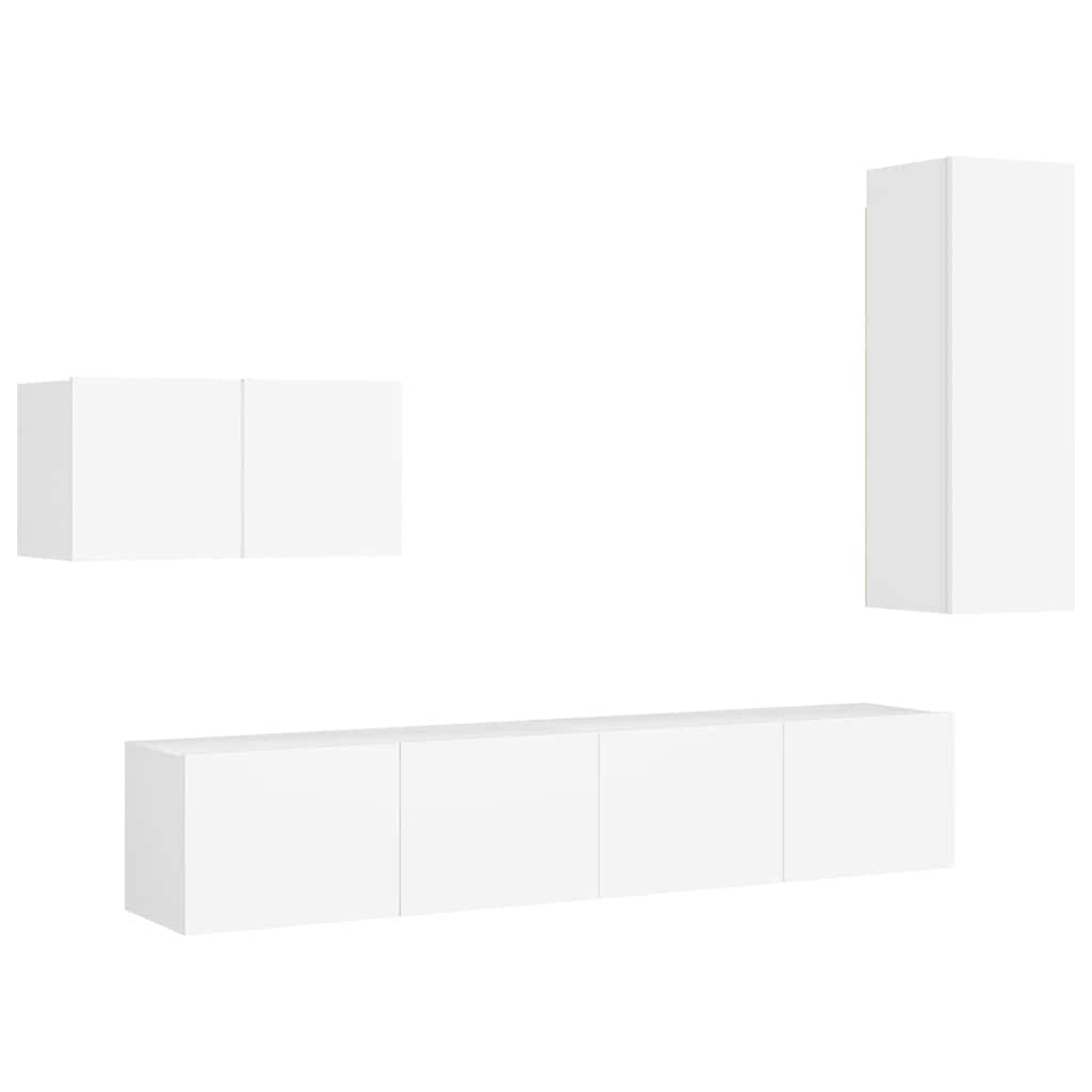 vidaXL TV Cabinet Set | White | Engineered wood | Medium | TV Cabinet Set