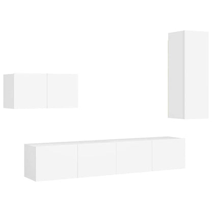vidaXL TV Cabinet Set | White | Engineered wood | Medium | TV Cabinet Set