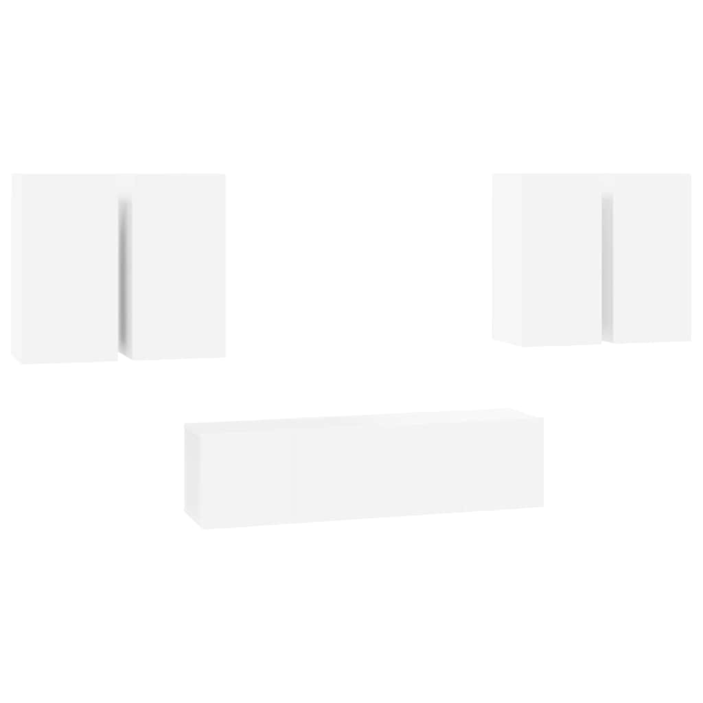 vidaXL 6 Piece TV Cabinet Set White Engineered Wood
