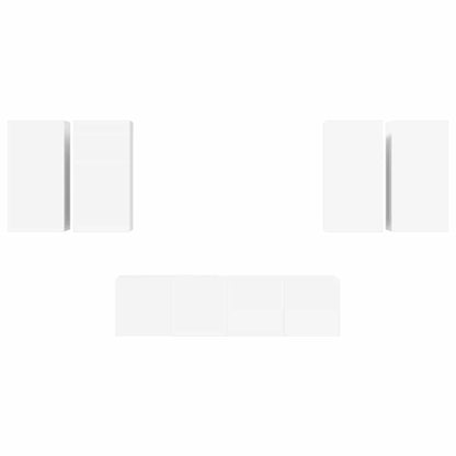 vidaXL 6 Piece TV Cabinet Set White Engineered Wood