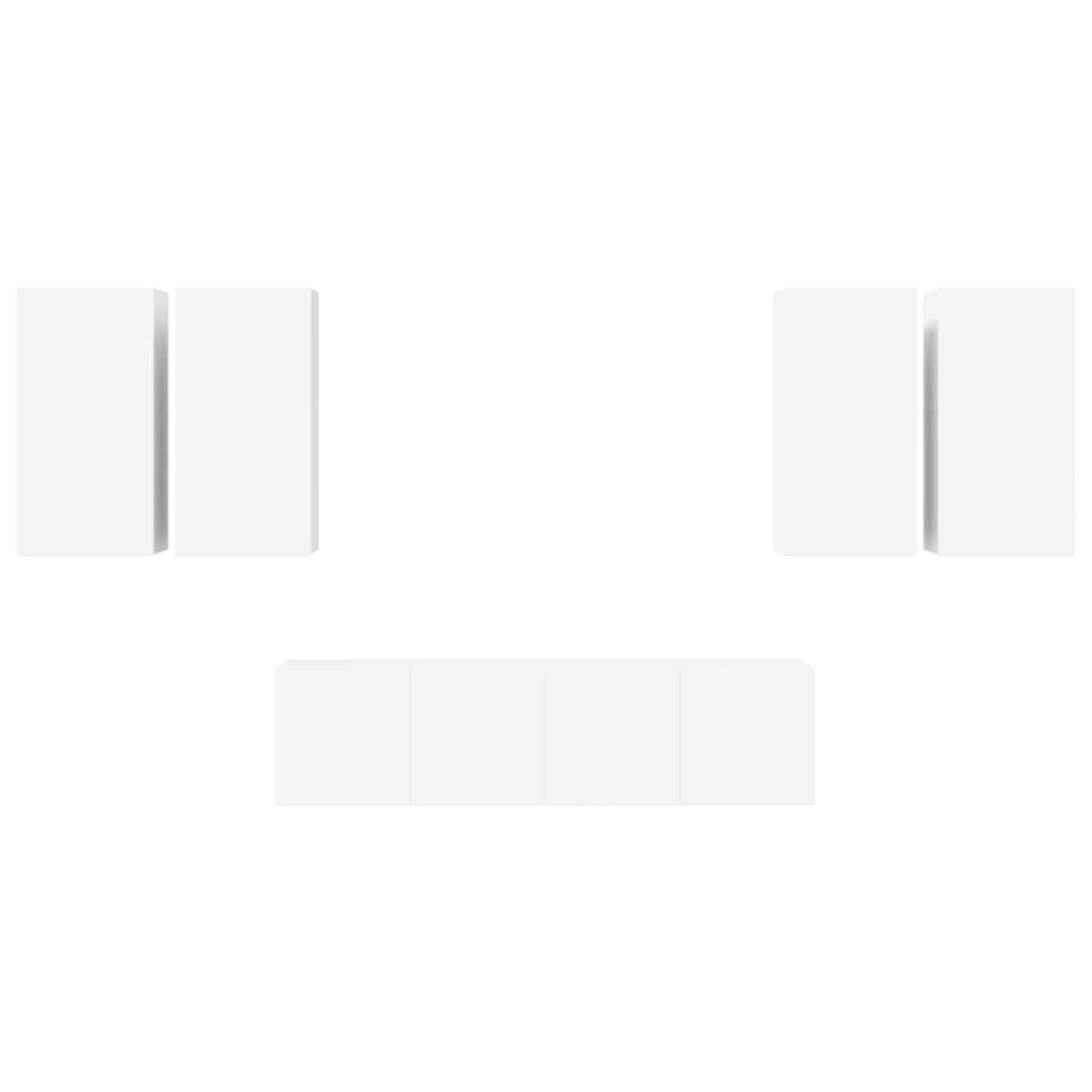 vidaXL 6 Piece TV Cabinet Set White Engineered Wood