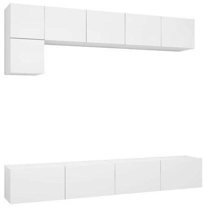 vidaXL TV Cabinet Set | White | Engineered wood | Medium | TV Cabinet Set