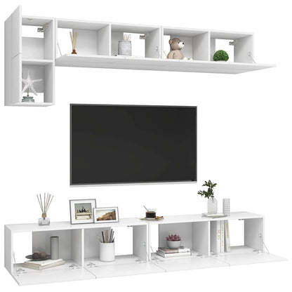 vidaXL TV Cabinet Set | White | Engineered wood | Medium | TV Cabinet Set