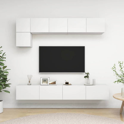 vidaXL TV Cabinet Set | White | Engineered wood | Medium | TV Cabinet Set