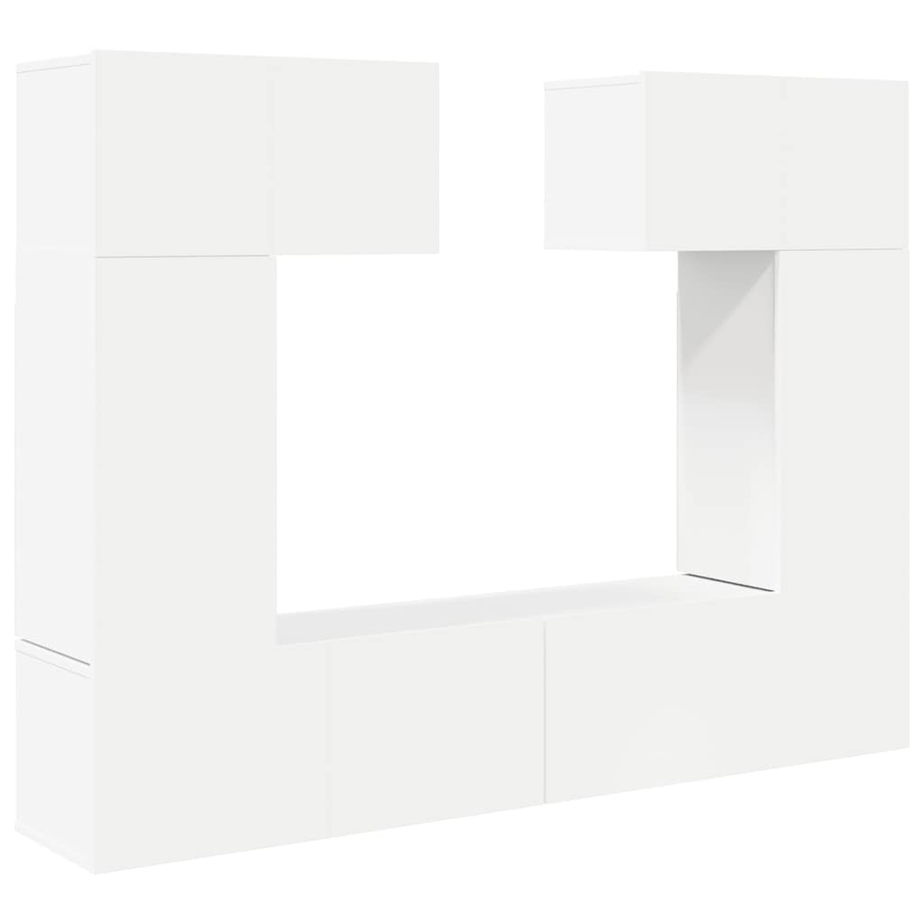 vidaXL 6 Piece TV Cabinet Set White Engineered Wood
