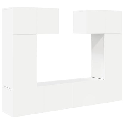 vidaXL 6 Piece TV Cabinet Set White Engineered Wood