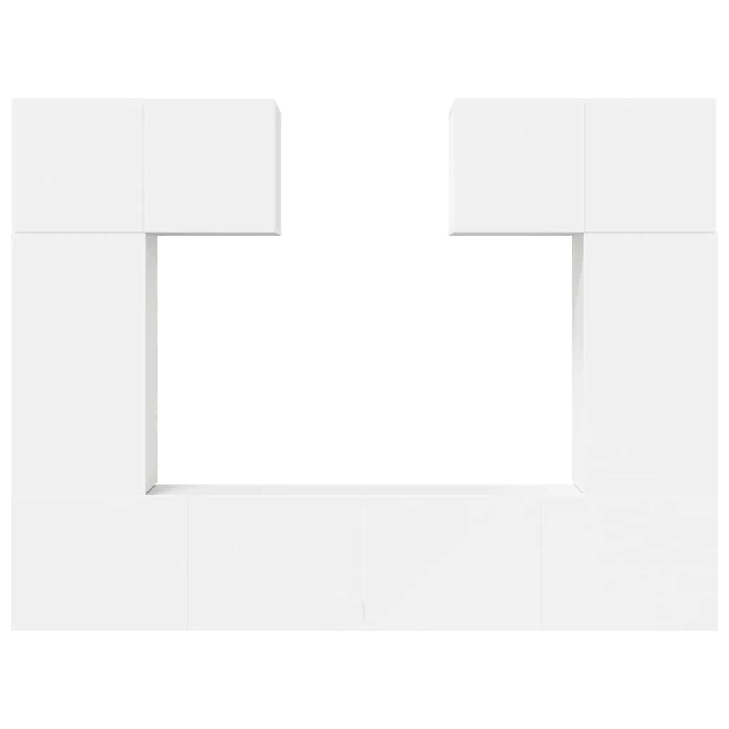 vidaXL 6 Piece TV Cabinet Set White Engineered Wood