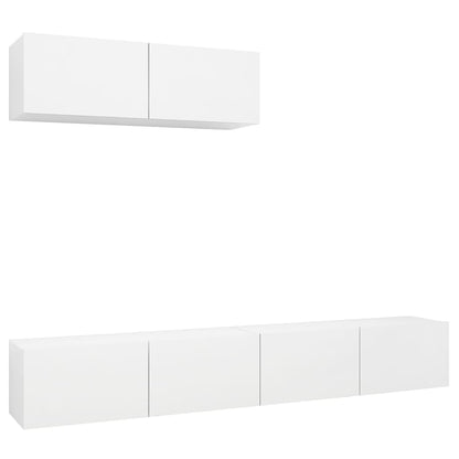 3078703 vidaXL 3 Piece TV Cabinet Set White Engineered Wood (801481+801481x2)