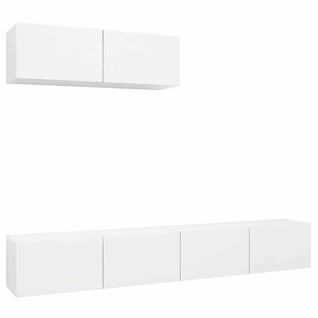 vidaXL 3 Piece TV Cabinet Set White Engineered Wood