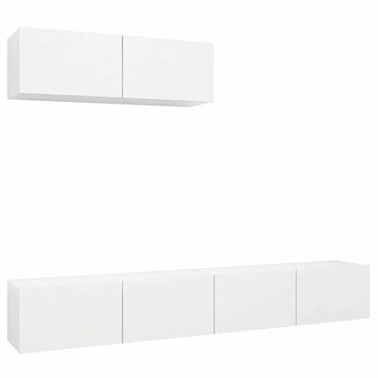 vidaXL 3 Piece TV Cabinet Set White Engineered Wood
