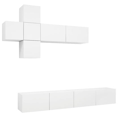 vidaXL 7 Piece TV Cabinet Set White Engineered Wood