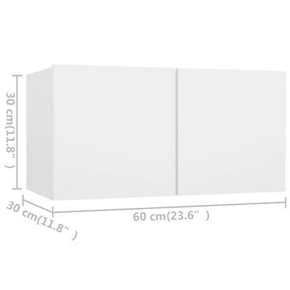 vidaXL 4 Piece TV Cabinet Set White Engineered Wood