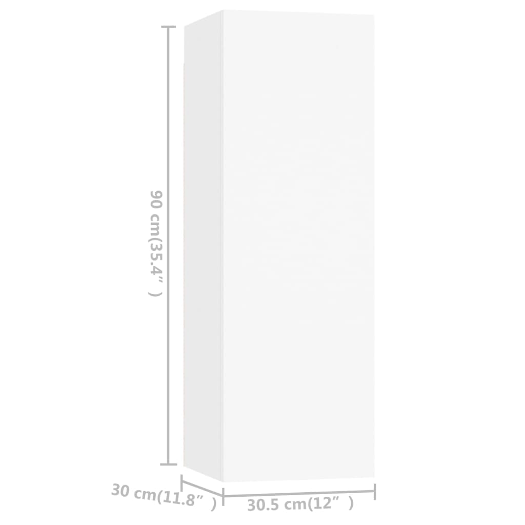 vidaXL 6 Piece TV Cabinet Set White Engineered Wood