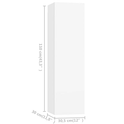 vidaXL 7 Piece TV Cabinet Set White Engineered Wood