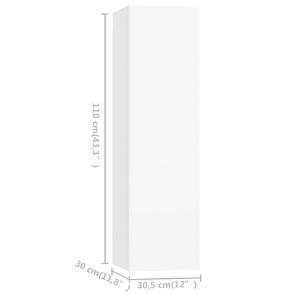 vidaXL 4 Piece TV Cabinet Set White Engineered Wood