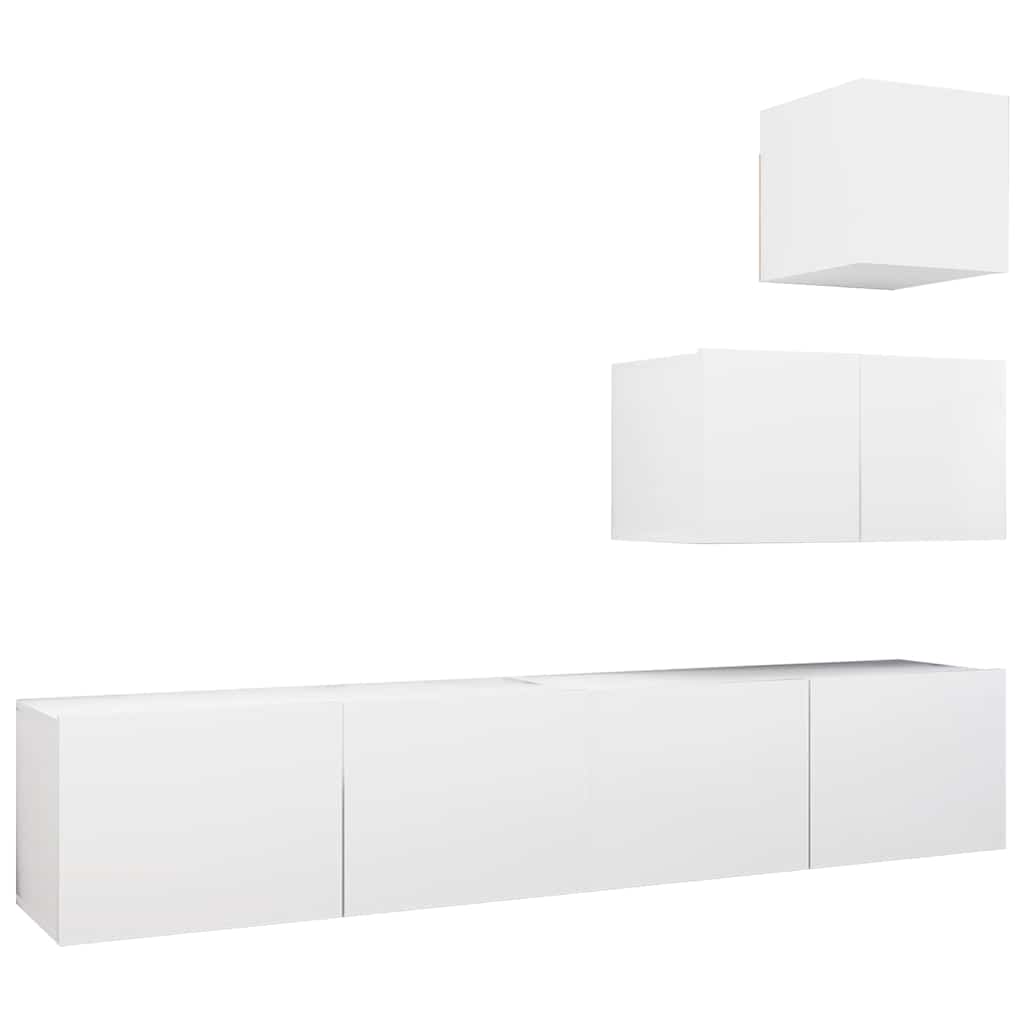 vidaXL TV Cabinet Set | White | Engineered wood | Standard | TV Cabinet Set