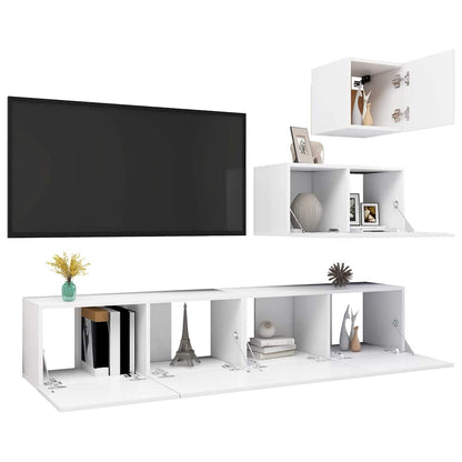 vidaXL TV Cabinet Set | White | Engineered wood | Standard | TV Cabinet Set