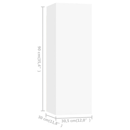 vidaXL TV Cabinets 4 pcs White 30.5x30x90 cm Engineered Wood