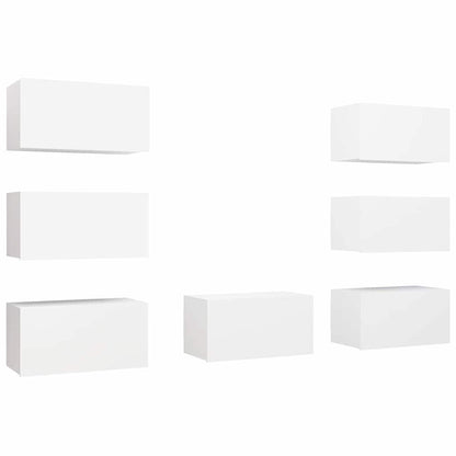 vidaXL 7 Piece TV Cabinet Set White 30,5x30x60 cm Engineered Wood