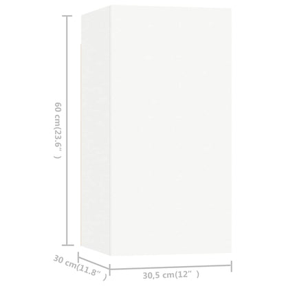 vidaXL 7 Piece TV Cabinet Set White 30,5x30x60 cm Engineered Wood