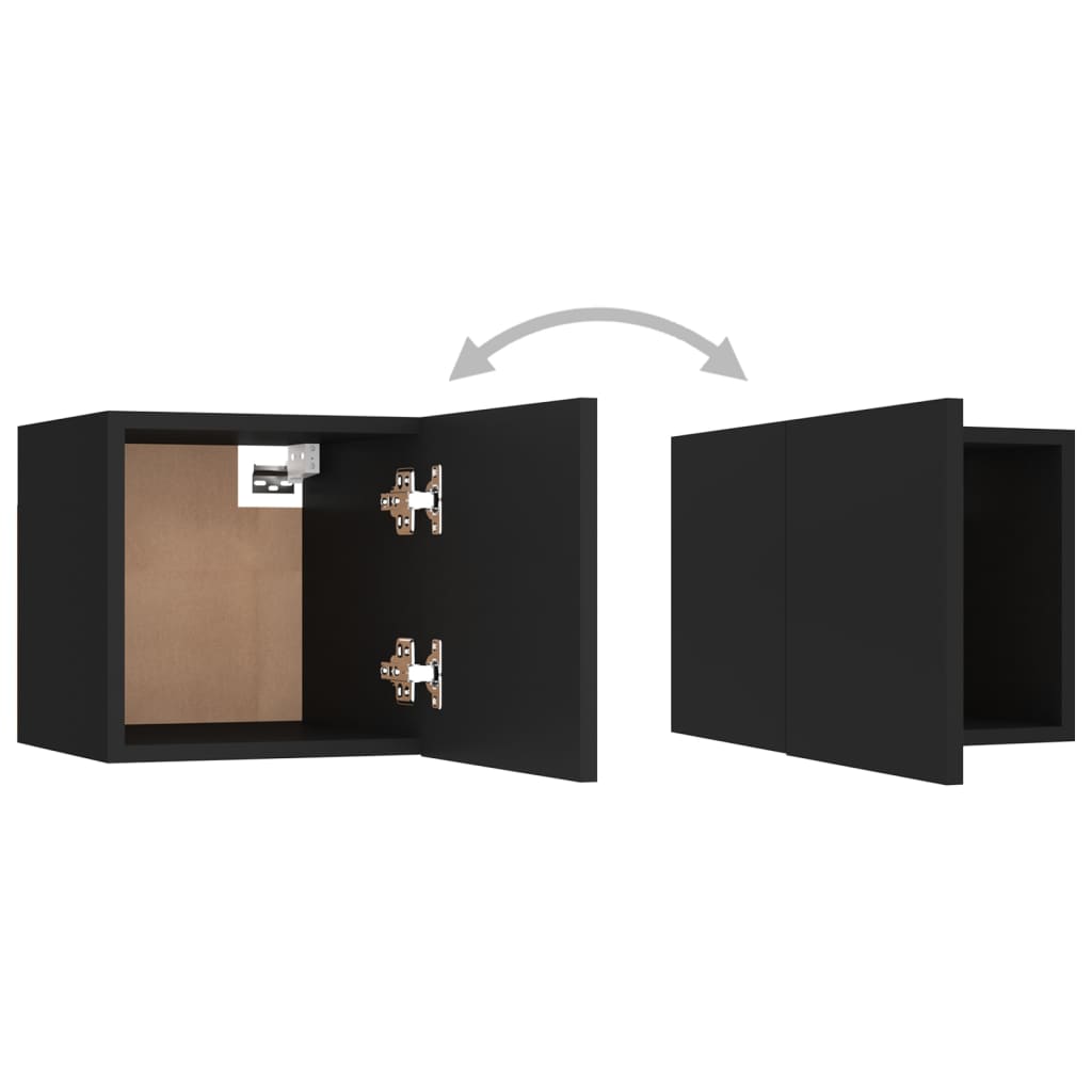vidaXL 6 Piece TV Cabinet Set Black Engineered Wood