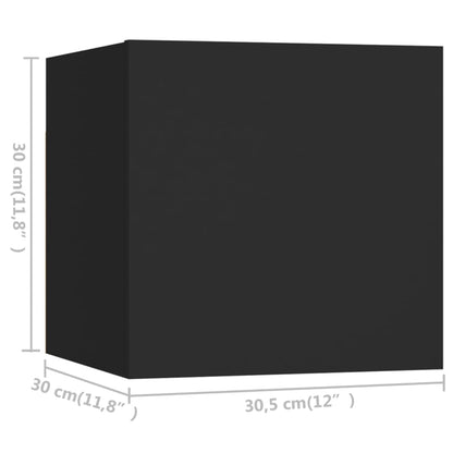vidaXL 6 Piece TV Cabinet Set Black Engineered Wood