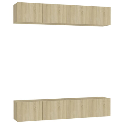 vidaXL TV Cabinets 4 pcs Sonoma Oak 80x30x30 cm Engineered Wood