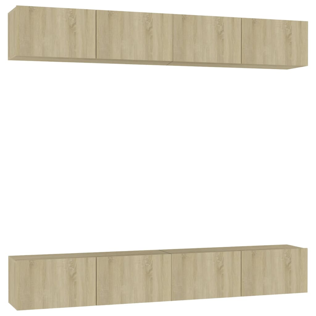 vidaXL TV Cabinets 4 pcs Sonoma Oak 100x30x30 cm Engineered Wood