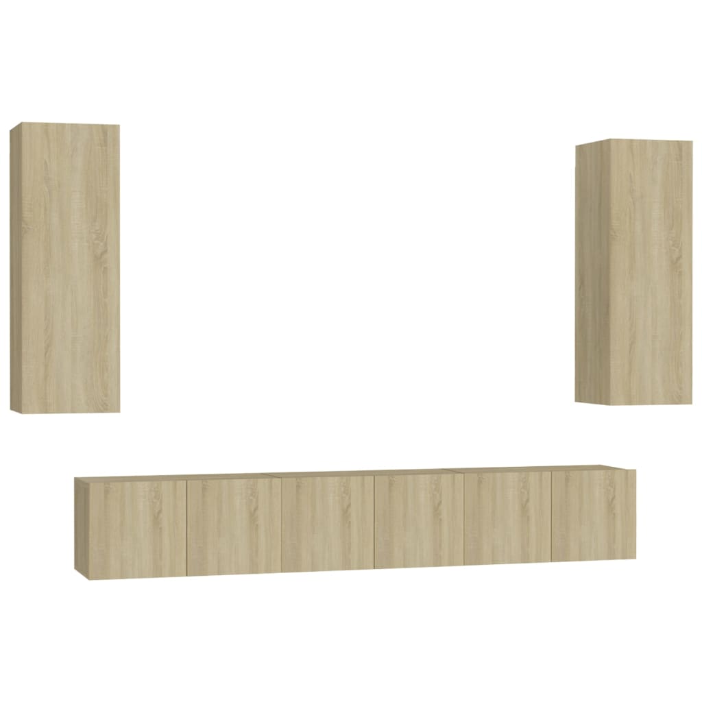 vidaXL 5 Piece TV Cabinet Set Sonoma Oak Engineered Wood