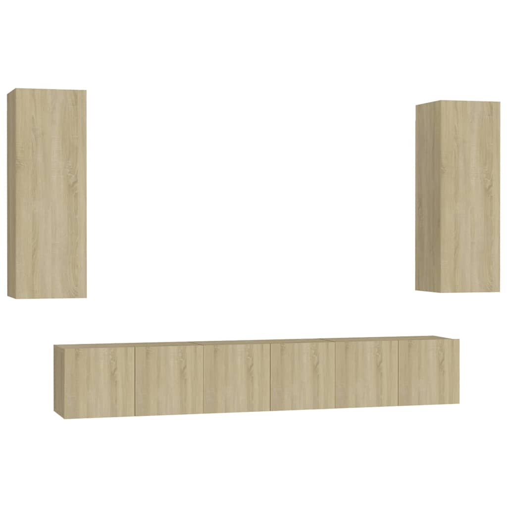 vidaXL 5 Piece TV Cabinet Set Sonoma Oak Engineered Wood