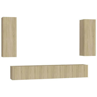 vidaXL 5 Piece TV Cabinet Set Sonoma Oak Engineered Wood