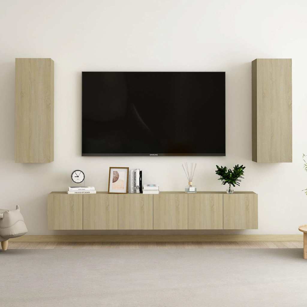 vidaXL 5 Piece TV Cabinet Set Sonoma Oak Engineered Wood