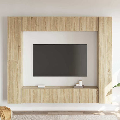 vidaXL 8 Piece TV Cabinet Set Sonoma Oak Engineered Wood