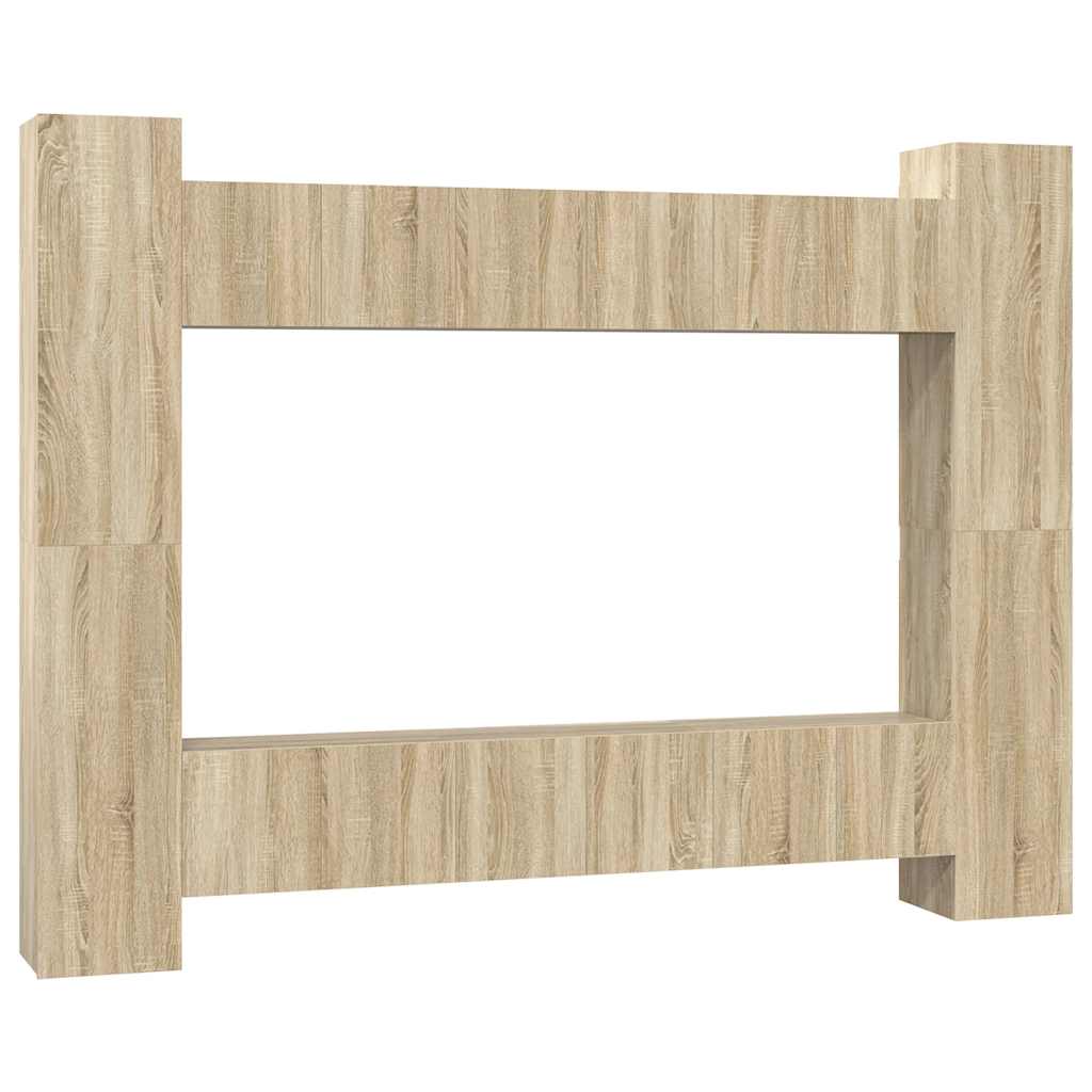 vidaXL 10 Piece TV Cabinet Set Sonoma Oak Engineered Wood