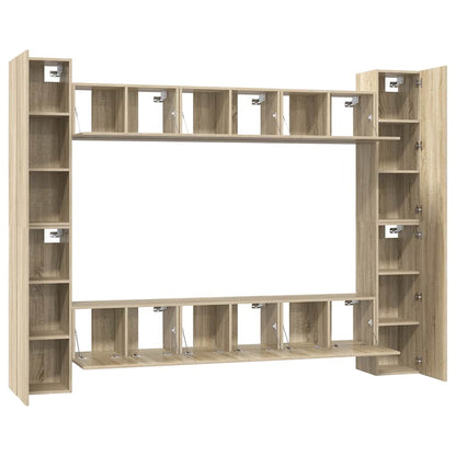 vidaXL 10 Piece TV Cabinet Set Sonoma Oak Engineered Wood