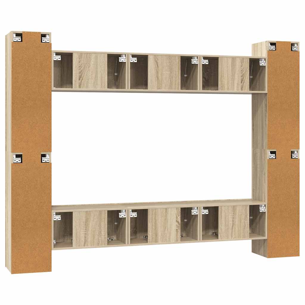 vidaXL 10 Piece TV Cabinet Set Sonoma Oak Engineered Wood