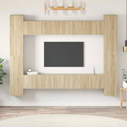 vidaXL 10 Piece TV Cabinet Set Sonoma Oak Engineered Wood