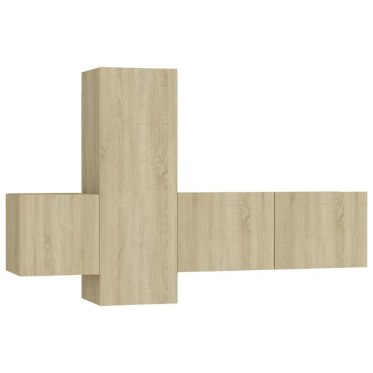vidaXL 3 Piece TV Cabinet Set Sonoma Oak Engineered Wood