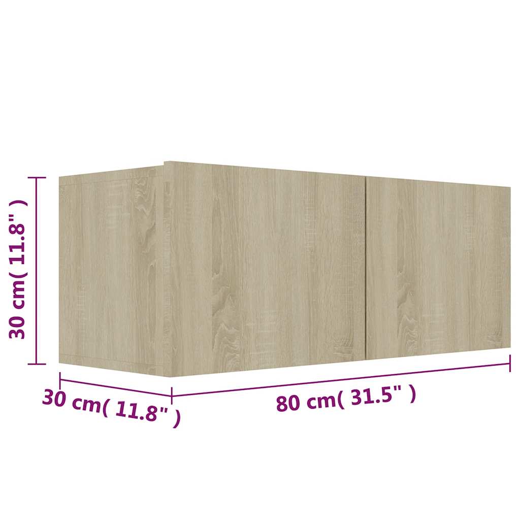 vidaXL 3 Piece TV Cabinet Set Sonoma Oak Engineered Wood